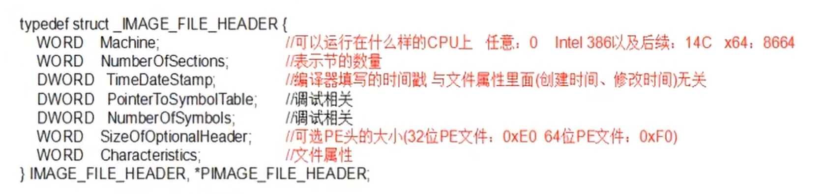 标准PE头结构体